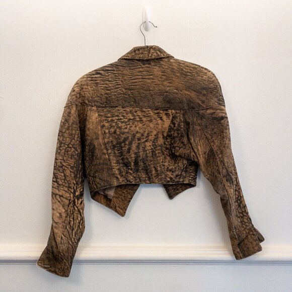 Philip Noel 100% Genuine Leather Cropped Jacket & Skirt Set - Picture 7 of 11